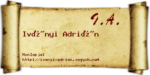 Iványi Adrián névjegykártya
